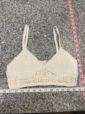 Zara Cream Knit Bralette Top